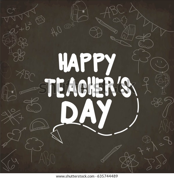 Creative Abstract Banner Poster Happy Teachers Stock Vector (Royalty ...