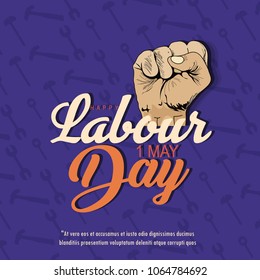 creative abstract, banner or poster for May 1st or Labour Day with beautiful design illustration