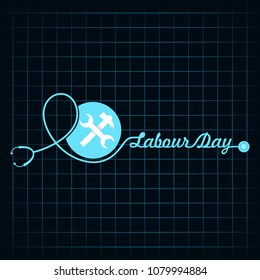 creative abstract, banner or poster for May 1st or Labour Day with nice and beautiful design illustration