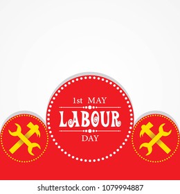 creative abstract, banner or poster for May 1st or Labour Day with nice and beautiful design illustration