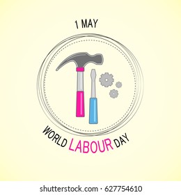 creative abstract, banner or poster for May 1st or Labour Day with nice and beautiful design illustration. 