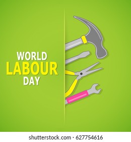 creative abstract, banner or poster for May 1st or Labour Day with nice and beautiful design illustration. 