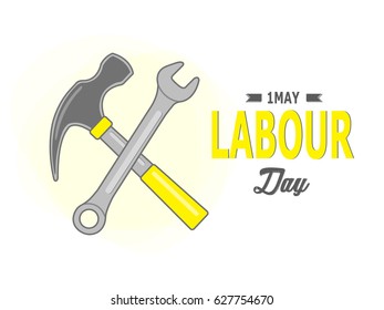 creative abstract, banner or poster for May 1st or Labour Day with nice and beautiful design illustration. 
