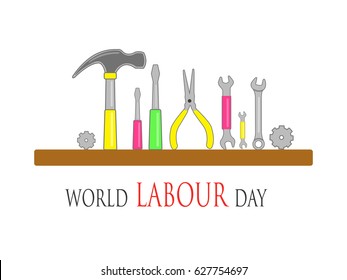 creative abstract, banner or poster for May 1st or Labour Day with nice and beautiful design illustration. 