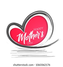 creative abstract, banner or poster for Mother's Day with nice and creative red colored heart design illustration in a white background. 