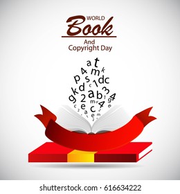 creative abstract, banner or poster for World Book and Copyright Day with nice and creative design illustration.