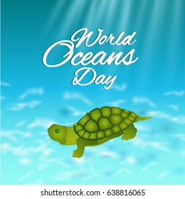 creative abstract, banner or poster for World Oceans Day with nice design illustration.