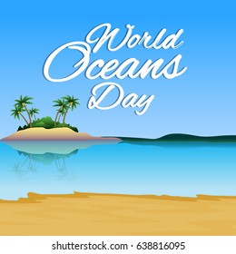 creative abstract, banner or poster for World Oceans Day with nice design illustration.