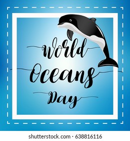 creative abstract, banner or poster for World Oceans Day with nice design illustration.