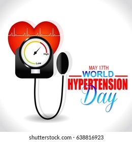 Creative Abstract, Banner Or Poster For World Hypertension Day With Nice Design Illustration, 17th Of May.