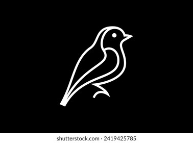 Ilustración vectorial del logotipo de la línea de ave abstracta creativa