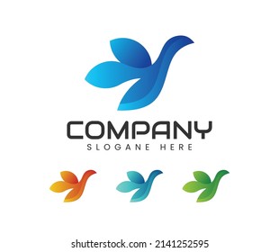 Creative abstract bird logo vector