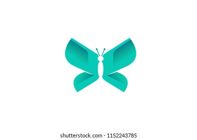 Creative Abstract Blue Butterfly Logo Symbol Vector Design Illustration