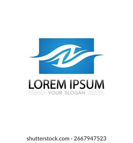 Kreative abstrakte blaue Wasser Fluss Welle Vektor Logo-Design für professionelle