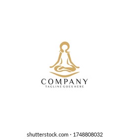 Creative Abstract Body Zen Yoga  Design Vector Symbol Illustration. woman logo spa.