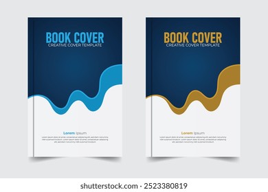 Creative and abstract book cover design, with dark gradient blue color and white color background 6 inch width 9 inch height size book cover template, cover design, book cover design
