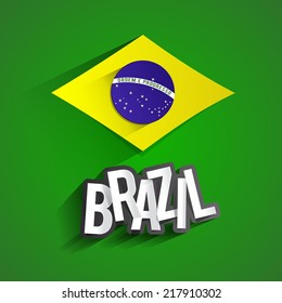 Creative Abstract Brazilian Flag Background vector illustration