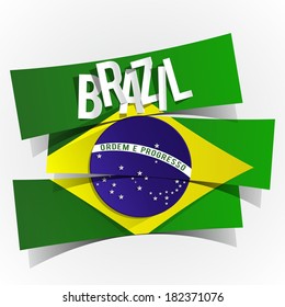 Creative Abstract Brazilian Flag vector illustration