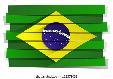 Creative Abstract Brazilian Flag vector illustration