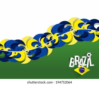 Creative Abstract Brazilian Soccer Team Background vector illustration