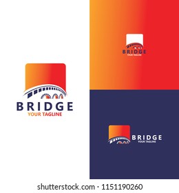creative abstract bridge logo design template