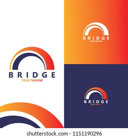 creative abstract bridge logo design template