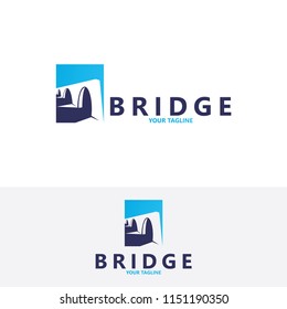 creative abstract bridge logo design template
