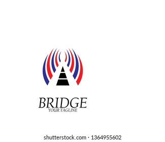 creative abstract bridge logo design template - Vector
