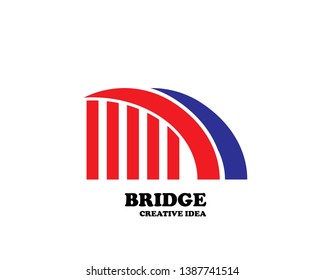 creative abstract bridge logo design template - Vector
