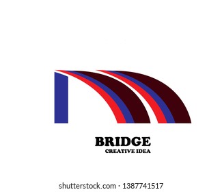 creative abstract bridge logo design template - Vector
