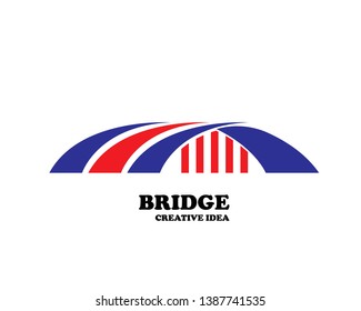 creative abstract bridge logo design template - Vector
