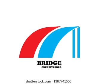 creative abstract bridge logo design template - Vector
