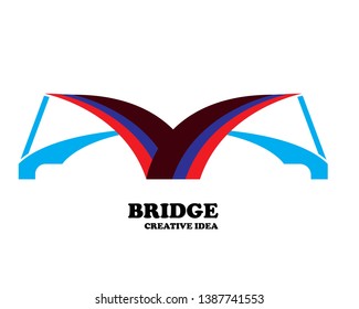 creative abstract bridge logo design template - Vector
