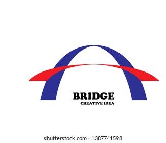 creative abstract bridge logo design template - Vector

