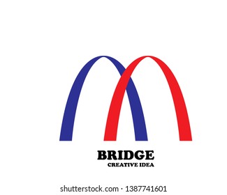 creative abstract bridge logo design template - Vector
