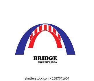 creative abstract bridge logo design template - Vector
