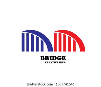creative abstract bridge logo design template - Vector
