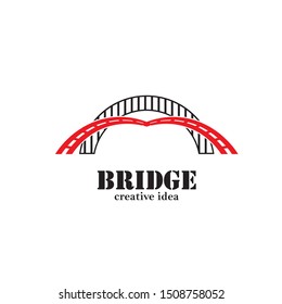 creative abstract bridge logo design template

