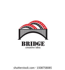creative abstract bridge logo design template
