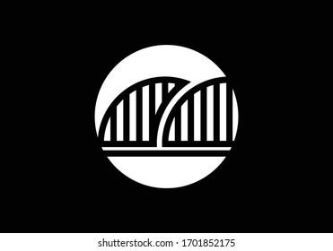 Creative abstract bridge logo design template