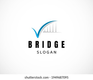 plantilla de diseño de logotipo de puente abstracto creativo