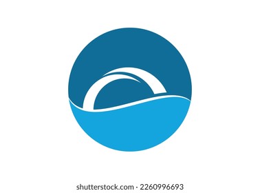 Diseño de logotipo de puente abstracto creativo, plantilla de diseño de vectores