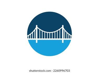 Diseño de logotipo de puente abstracto creativo, plantilla de diseño de vectores