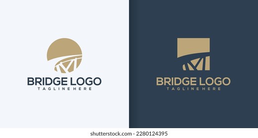 creative abstract bridge logo design template collection