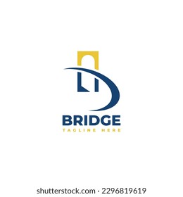 creative abstract bridge logo design template