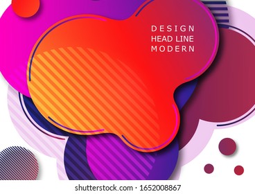 Creative abstract bright background. Smooth flowing liquid, circles and stripes on a white background. Template for prints, posters, flyers. Vector illustration for your design.