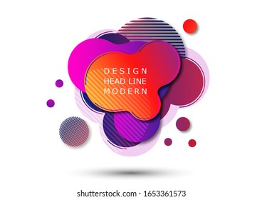 Fondo creativo abstracto y brillante. Líquido fluido suave, círculos y rayas sobre un fondo blanco. Plantilla para impresiones, carteles, volantes. Ilustración vectorial para su diseño.