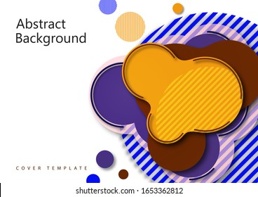 Creative abstract bright background. Smooth flowing liquid, circles and stripes on a white background. Template for prints, posters, flyers. Vector illustration for your design.