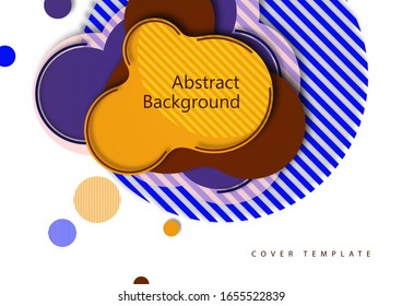 Creative abstract bright background. Smooth flowing liquid, circles and stripes on a white background. Template for prints, posters, flyers. Vector illustration for your design.