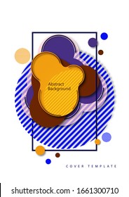 Creative abstract bright background. Smooth flowing liquid, circles and stripes on a white background. Template for prints, posters, flyers. Vector illustration for your design.